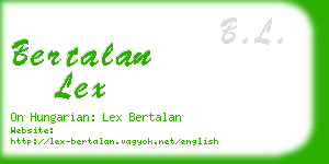 bertalan lex business card